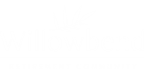 A logo for a retirement community with a cannabis leaf.